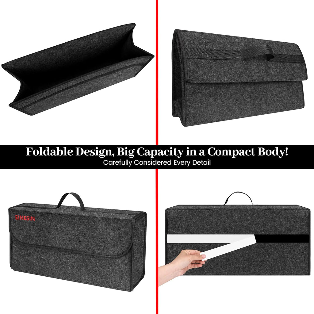 Borsa Portaoggetti Auto da Baule in Feltro, Organizer Bagagliaio per Attrezzi & Cura, Organizer per Auto, Borsa con Chiusura, shopping e accessori auto