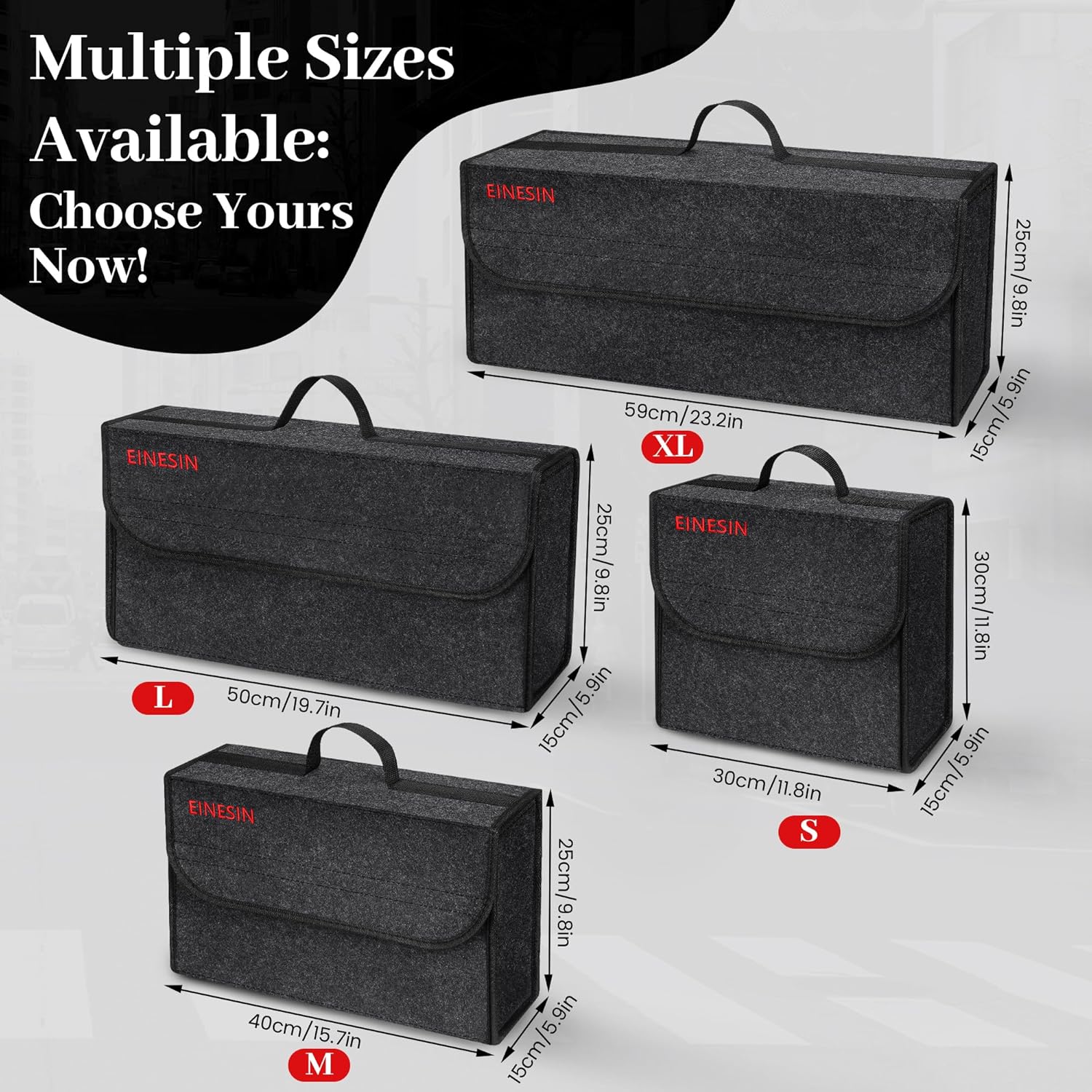 Borsa Portaoggetti Auto da Baule in Feltro, Organizer Bagagliaio per Attrezzi & Cura, Organizer per Auto, Borsa con Chiusura, shopping e accessori auto