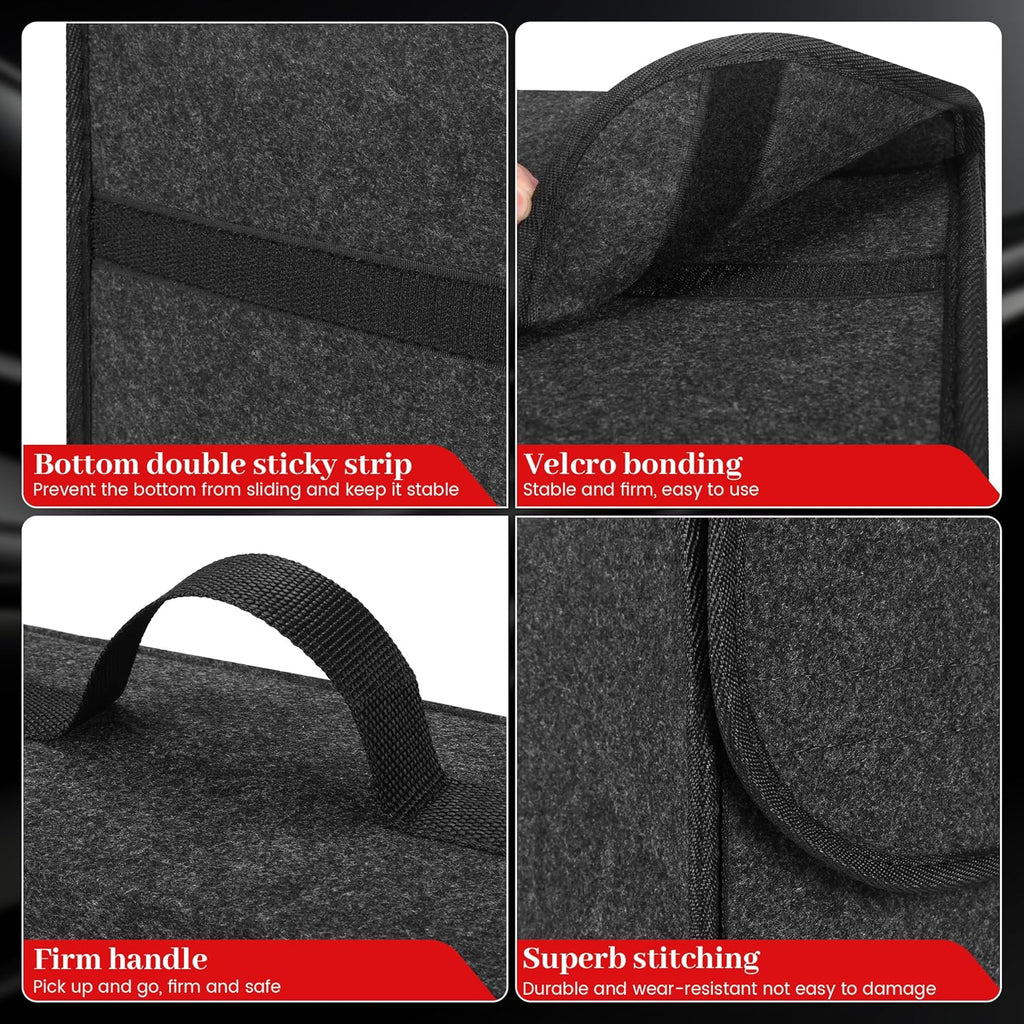 Borsa Portaoggetti Auto da Baule in Feltro, Organizer Bagagliaio per Attrezzi & Cura, Organizer per Auto, Borsa con Chiusura, shopping e accessori auto